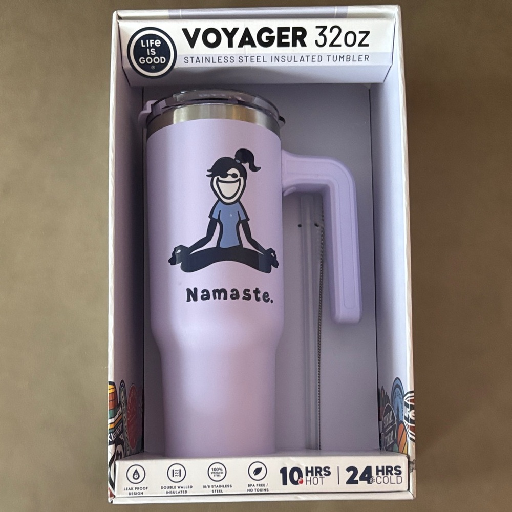 Life Is Good Light Purple Voyager Tumbler 32oz